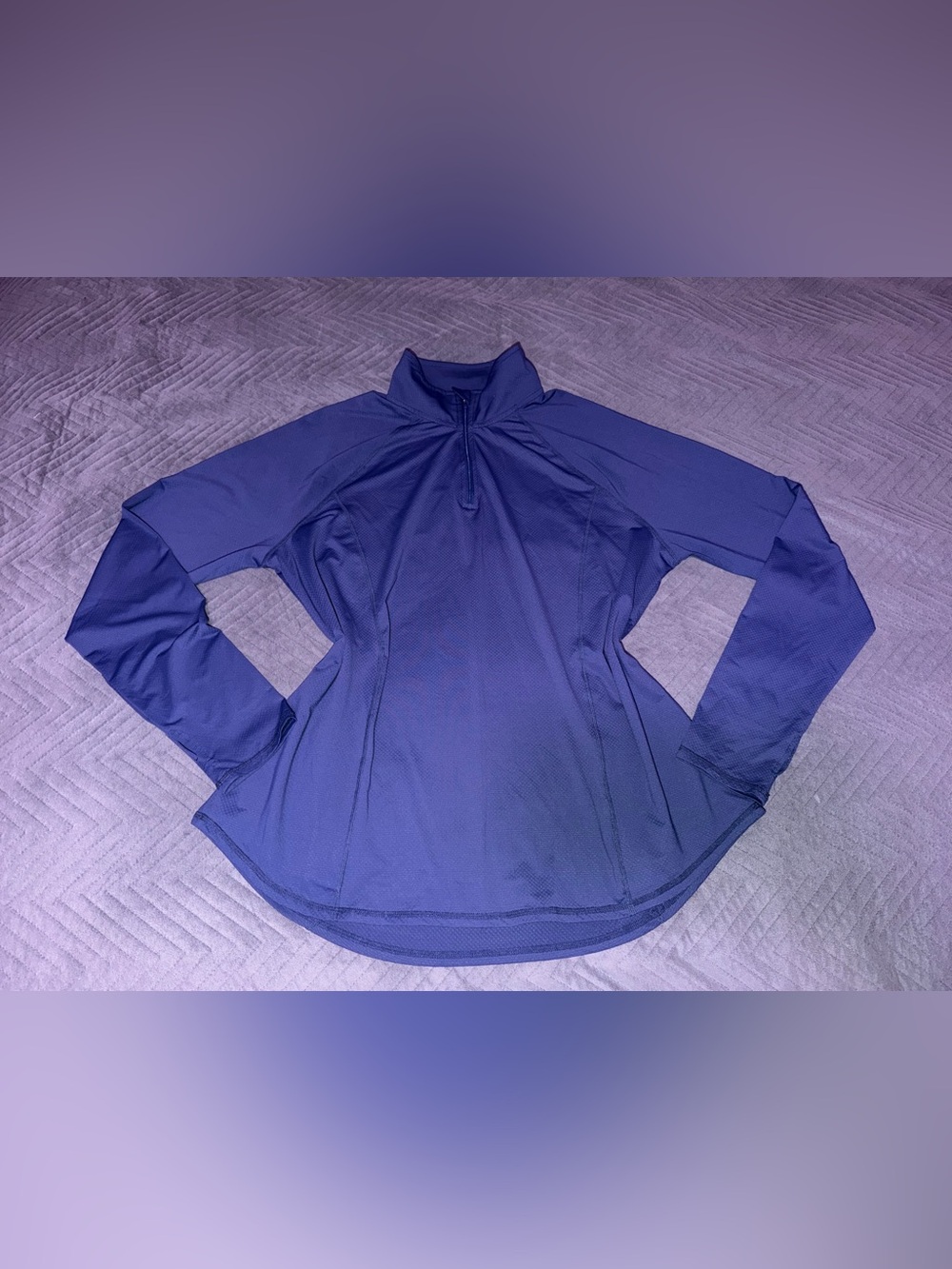 Lomon Women Cobalt Blue 1/4 Zip Activewear Pullover XL